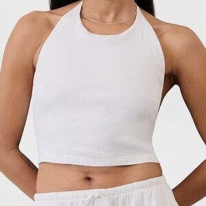 NEW Athleta Paradise Halter Linen Top White Tank Top S Small